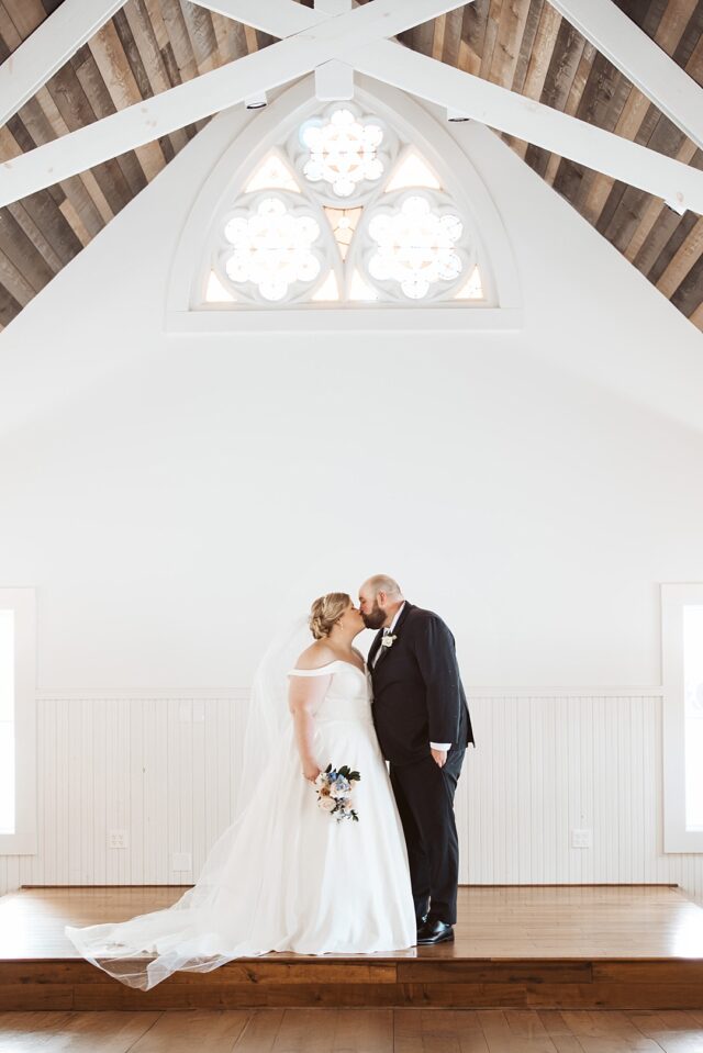 Bride and Groom in the Chapel at Grand View Lodge