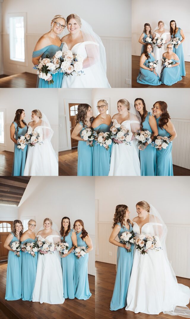 Bridesmaids in Blue dresses at Grand View Lodge