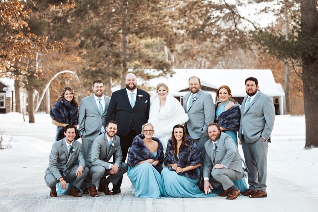 Winter wedding portrait at Grand View Lodge in Nisswa, MN