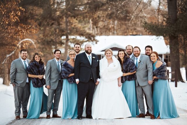 winter wedding at Grand View Lodge