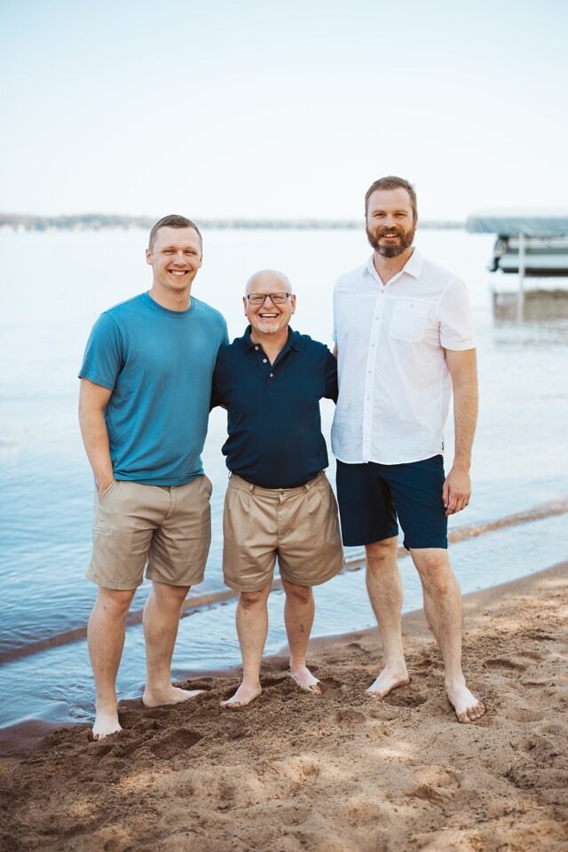 3 men posing for a group photo at Boyd Lodge in Crosslake MN