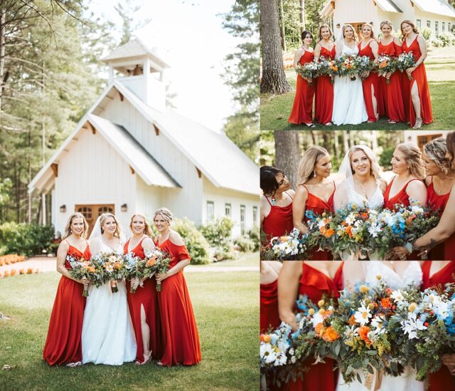 beautiful bridemaids and a bride at the Chapel at Grand View Lodge in Nisswa MN