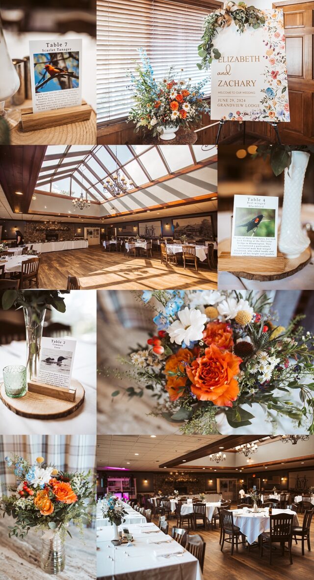 The Heritage Room at grand view lodge decorated for a wedding day